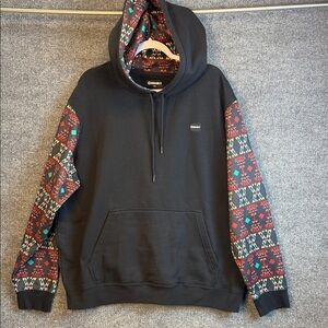 Hooey Black Summit Aztec Hoodie with Colorful Patterned Sleeves Men’s XXL